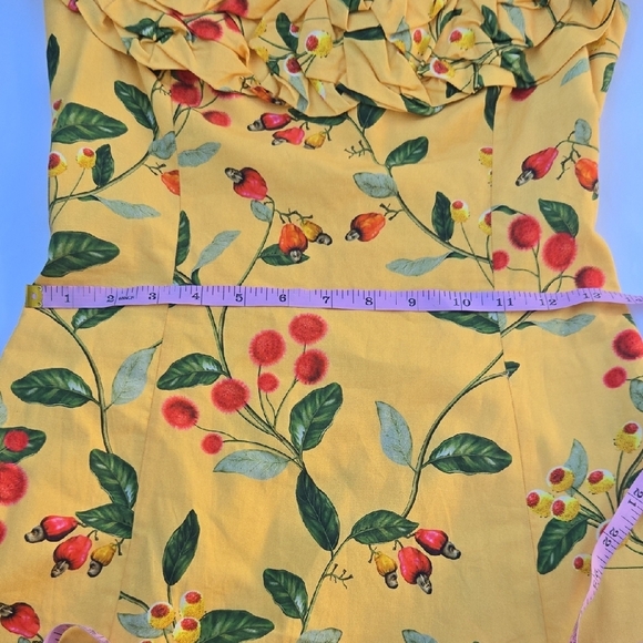 Agua Bendita Yellow Floral Off-Shoulder Mini Dress - Picture 14 of 16